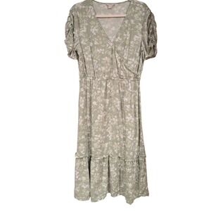 Mountain Warehouse Country to‎ Coast Green Floral Viscose Midi Dress US 8
